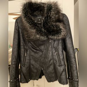 Faux fur biker Guess jacket size M